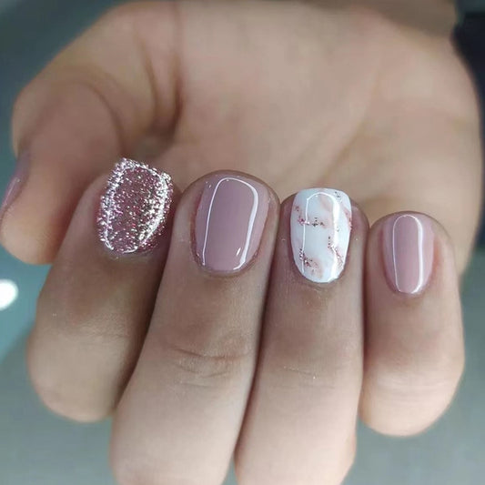 Sparkling Blush Delight Press-on Nails